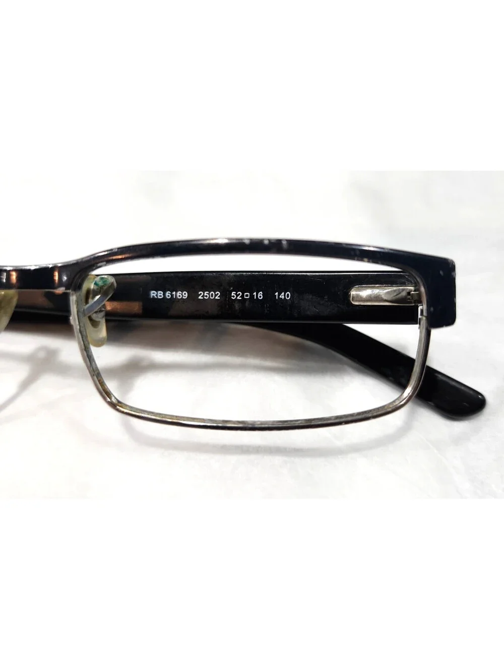 Ray Ban RB6169 2502 Black Metal Eyeglasses Frame 52-16 140 Read